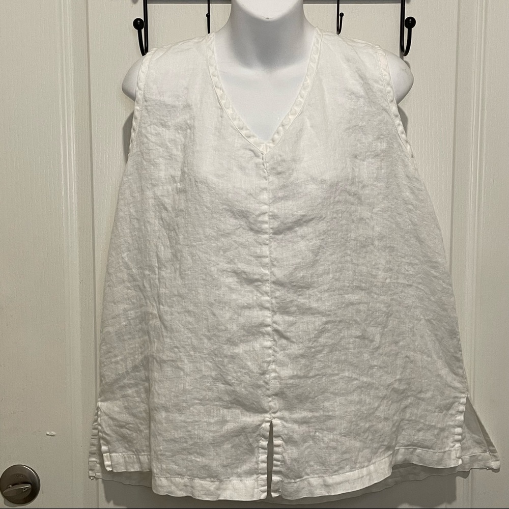 Flax White Linen Tank Top - Picture 2 of 6